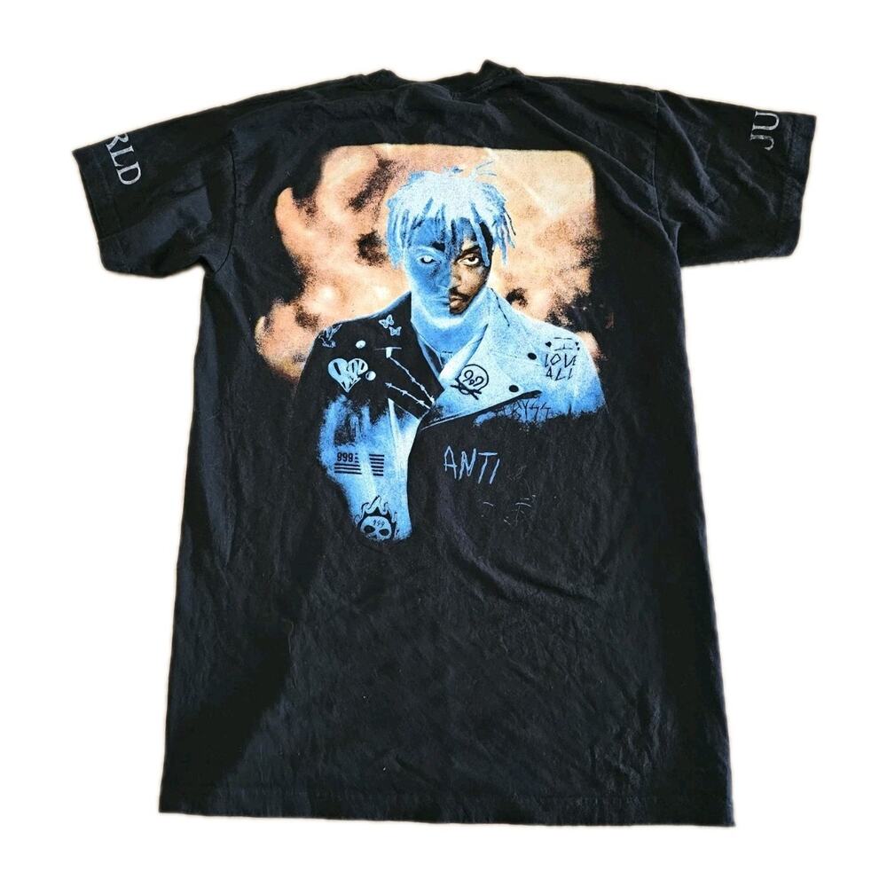 Juice WRLD 999 Club Vanity Skull Lightning Graphic T-Shirt Black Size Large